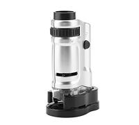 Stylebest Mini Microscopio Tascabile Illuminato a LED 20X-40X con Base per Hobbisti e Studenti, Plastica ABS Leggera, Dimensioni 4,5"