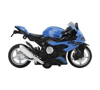 Stylebest Modello Moto Tirare, Giocattolo di Simulazione Alta con Effetti Sonori e Luminosi per Bambini, Giocattolo in Lega 14,5x9cm (Blu)