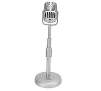 Stylebest Modello Vintage per Microfono con Design in Stile retrò per Studio Fotografico, Altezza Regolabile 33-41 Cm (Argento)