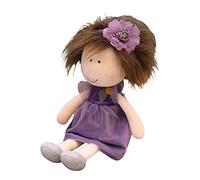 Stylebest Morbida Bambola di Peluche, Bambola di Pezza Fatta a Mano da 35 Cm con Capelli Castano Dorato e Viso Ricamato, per la Decorazione Domestica Asilo Nido Camera da Letto Area Giochi (Viola)