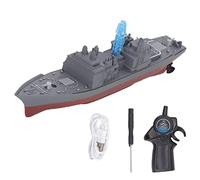Stylebest Nave da Guerra Telecomandata a 2,4 GHz, Barca RC di Simulazione Grigio Scuro con Ricarica Magnetica USB e Design Impermeabile, per Bambini e Adulti, Giocattolo da Bagno per (803B)