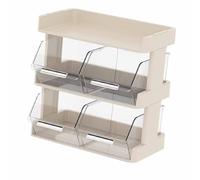 Stylebest Organizer per Bustine di tè Bianco Crema, Design Elegante e Multifunzionale, Perfetto per Capsule di caffè e Bustine di tè, Adatto per Ufficio o Sala da , Materiale Plastico Resistente (3