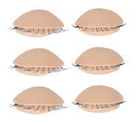 Stylebest Palpebre con Testa di Manichino con Ciglia, Materiale in Silicone Morbido per la Pratica Dell'estensione delle Ciglia, 3 Paia per Principianti e Istituti di Formazione (Nuda)