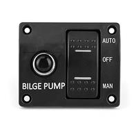 Stylebest Pannello Interruttori per Pompa di Sentina a 3 Vie Controllo Automatico/spento/manuale Durevole per Accessori per Barche 12V 24V Metallo