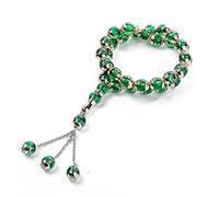 Stylebest Perline di Preghiera Musulmane, Braccialetto Rosario in Resina 33 con Incisione Araba Allah Muhammad, per il Culto Musulmano Regali Islamici Mediorientali (verde)