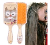 Stylebest Pettine per Capelli per Bambini con Paillettes Dal Design Elegante per il Massaggio Quotidiano del Cuoio Capelluto e L'uso Dal Parrucchiere - Strumento Leggero in Plastica in Grigio, (gufo