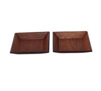 Stylebest Piatto da Dessert Quadrato in Legno Set di 2 Eleganti Piatti in Legno per Servire Dessert e Snack in Stile Minimalista (L)