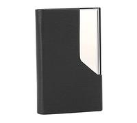 Stylebest Porta Biglietti da Visita Custodia Ultrasottile Dal Design Elegante per Uomo e Acciaio Inossidabile Pelle PU Nera 15-20 Carte