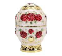 Stylebest Porta Stuzzicadenti, Elegante Dispenser Automatico per Stuzzicadenti a Pressa Pop-up in Stile Europeo con Raffinato Design Floreale Oro Bianco Rosso, per Tavolo da Pranzo del