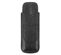 Stylebest Portasigari, Humidor Portatile in Morbida Pelle per 2 Sigari con Tasca Frontale, Ottimo Regalo per Compleanno, Anniversario, Festa del papà (Nera)