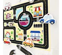 Stylebest Puzzle da Bagno per Bambini, Simpatico Puzzle Acquatico Educativo in Schiuma per Ragazzi e Ragazze con Apprendimento Precoce, Materiale EVA Autoadesivo, e Compleanni (Pista automobilistica)
