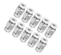 Stylebest Raccordi Pneumatici Dritti da 10 Pezzi per Accessori per Stampanti 3D, Rame Nichelato Resistente, Filettatura M10, Argento