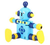 Stylebest Robot Giocattoli per Bambini, Simpatici Robot Flessibili in Legno per lo Sviluppo Dell'immaginazione e il Gioco Divertente, Colori Rosso Blu Giallo Verde, Regalo Perfetto per i Bambini,