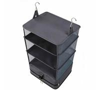 Stylebest Scaffali da Viaggio Portatili Sospesi Organizzatore Salvaspazio con Doppi Ganci per Hotel 19,69x11,81x11,81 Pollici 1 unità (Misura media grigio scuro)