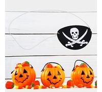 Stylebest Set di 10 Bende per Occhi da Pirata con Design di Teschio e Ossa Incrociate per Costumi di Halloween, Adatte per Bambini e Adulti, Realizzate in Morbido Feltro (Teschio in Feltro di Corda