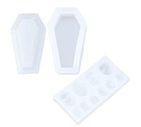 Stylebest Set di 3 Stampi in Silicone per Halloween, Stampo a Forma di Bara Scheletro Antiaderente Durevole per Cuocere Al Forno e Preparare Caramelle, Perfetto per Feste e Dolcetti