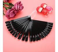 Stylebest Set di Bastoncini per Punte per Unghie, 32 Pezzi, in Plastica Resistente, per Esporre le Unghie, per Esercitarsi Nella Nail Art a Casa o in Salone, Trasparente e Nero (Nera)