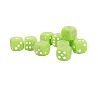 Stylebest Set di dadi a 6 facce, 30 pezzi, angoli rotondi leggeri per giochi da tavolo, insegnamento matematico, plastica 16 mm (verde chiaro)