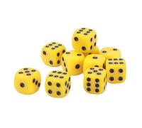 Stylebest Set di dadi a 6 lati, 30 pezzi, angoli rotondi leggeri per giochi da tavolo, insegnamento matematico, plastica 16 mm (giallo)