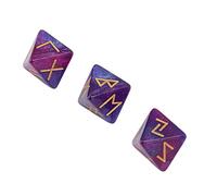 Stylebest Set di Dadi Runici da 3 Pezzi Set di Astrologia a 8 Facce Apprendimento di Colori Mistici per Adulti Acrilico Durevole (#1)