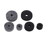Stylebest Set di Feltrini per Batteria 6 Pezzi Rondelle per Piatti Antiscivolo Morbide e Resistenti per Batteria Nera e Grigia