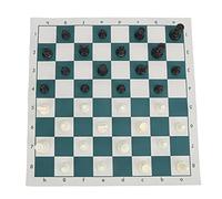 Stylebest Set di Scacchi Standard Internazionale con Pezzi Medievali in Plastica per Migliorare le capacità Logiche e di Risoluzione dei Problemi, 42x42 Cm Verde e Bianco, 32 Pezzi
