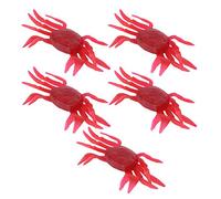Stylebest Simulazione Esca per Granchio 5 Pezzi Attrezzatura da Pesca Artificiale Morbida per Oceani e Laghi PVC Rosso 6,3x4x1 Cm