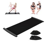 Stylebest Slide Board, Tappetino per Esercizi Dimagranti per Allenamento delle Gambe e del Core con Copriscarpe, per Fitness, Pattinaggio di Velocità e Hockey su Ghiaccio (Nero con copriscarpe