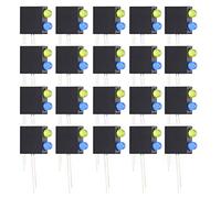Stylebest Supporto per Luce LED da 100 Pezzi da 3 Mm Durevole Doppio Foro Protezione LED da 3 Mm per Schede PC Plastica Giallo Blu