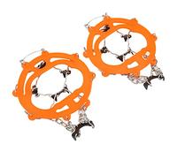 Stylebest Tacchetti da Ghiaccio per Scarpe Impugnature per Ramponi Antiscivolo 2 Pezzi con 8 Punte per Escursionismo All'aperto e Alpinismo in Caso di (Arancia)