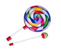 Stylebest Tamburo a Mano per Bambini Strumento a Percussione Arcobaleno Multicolore per L'educazione Musicale 1 X Bacchetta in Materiale PVC (6 pollici)