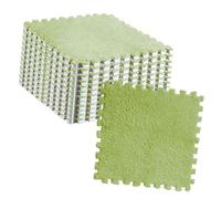 Stylebest Tappetino in Peluche Piastrelle Puzzle Ad Incastro Morbido Antiscivolo per la Camera dei Bambini 10 Pezzi 30x30 Cm (Verde fluorescente)