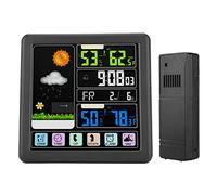 Stylebest TS-3310 Orologio Meteorologico Wireless Full Touch Screen Multilingue per Ufficio Domestico con Interfaccia USB e Blocco Bambini (Nera)