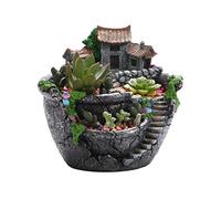 Stylebest Vaso da Fiori Succulento, Fioriera Sospesa Elegante e Creativa con Design Sweet House per la Decorazione del Giardino di Casa e Ufficio (Argento)