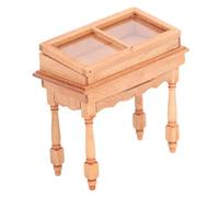 Stylebest Vetrina per Casa delle Bambole in Miniatura con Coperchio Ribaltabile Eleganti Mobili in Legno per Case delle Bambole in Scala 1/12 Design Compatto in Betulla (Colore del legno)