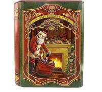 stylebox Scatola di latta a forma di libro di Natale piccolo libro di latta St. Nick rosso / verde biscotto scatola decorativa scatola retrò scatola di latta contenitore di latta circa 15 x 6/8,5 x