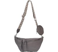 styleBREAKER 02012398 Set di 3 borse a tracolla mezzaluna da donna con tracolla e motivo, grigio, Taglia unica