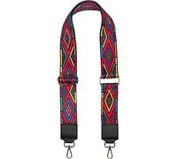 styleBREAKER Ampia borsa a tracolla regolabile con colorato motivo a zig-zag, tracolla intercambiabile 02013026, colore:Rosso-Viola-Blu
