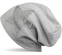 styleBREAKER Berretto Beanie Stella Strass,Grigio Chiaro a Pois/Argento