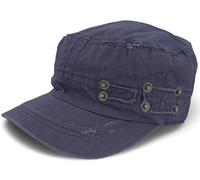 styleBREAKER Berretto Militare Unisex Cotone Effetto Destroyed,Blu Scuro