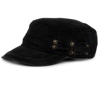 styleBREAKER Berretto Militare Unisex Cotone Effetto Destroyed,Nero