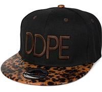 styleBREAKER Berretto Snapback 'DDPE' con Design di Leone e Stampa di Serpenti, Berretto da Baseball, Regolabile, Unisex 04023034, Colore:Nero-Marrone Scuro