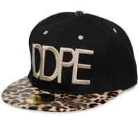 styleBREAKER Berretto Snapback 'DDPE' con Design di Leone e Stampa di Serpenti, Berretto da Baseball, Regolabile, Unisex 04023034, Colore:Nero-Beige