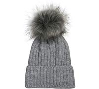 styleBREAKER Berretto Unisex a trecce con PON PON,Grigio a Pois