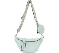 styleBREAKER Borsa a tracolla da donna a mezza luna set 3 pezzi, tracolla con motivo, portachiavi, borsa 02012398, colore: verde giada