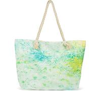 styleBREAKER Borsa da spiaggia Ladies XXL con stampa a macchie colorate Pouring spots, cerniera, borsa a tracolla, shopper 02012345, colore:Verde-Giallo-Blu