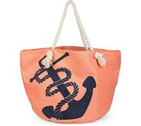 styleBREAKER Borsa mare donna stampa ancora 57x33x32cm,Albicocca/Blu