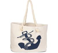 styleBREAKER Borsa mare donna stampa ancora 57x33x32cm,Crema-Marino