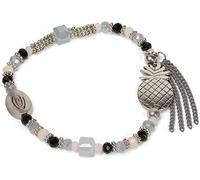 styleBREAKER Bracciale di Perle con Ananas, catenine e Perle, Elastico, Bracciale Elasticizzato, Gioiello, da Donna 05040141, Colore:Grigio-Nero