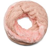 styleBREAKER calda sciarpa scaldacollo in maglia con motivo intrecciato e morbidissimo rivestimento interno in pile, sciarpa ad anello, unisex 01018150, colore:Rosa antico vecchio